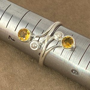 Hand Made Precious 1/2 Carat Golden Yellow Citrine Ring set in 925 Silver